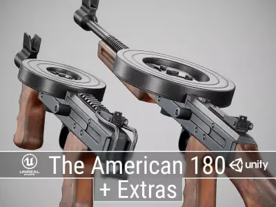 PBR The American 180 Low-poly 3D model