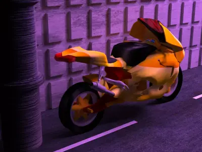 3D Heavy bike Bumble Bee edition  Low-poly 3D model