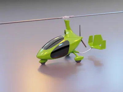 Helicopter - Cavalon Autogyro Low-poly 3D model