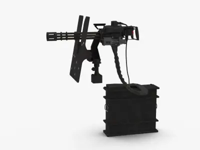 Minigun M134 Dirt Low-poly 3D model