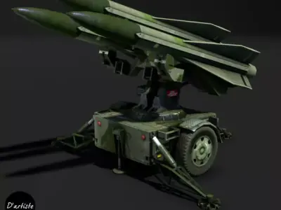 Hawk Launcher MIM-23 Low-poly 3D model