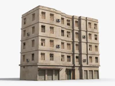 Arab Middle East Building x2 Low-poly 3D model