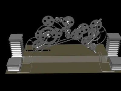 3d Gear clock tower 3D model