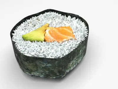 Sliced Sushi Roll 3D model