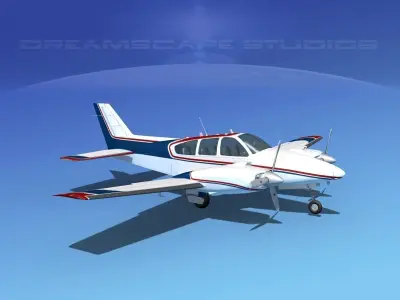 Beechcraft B55 Baron V07 3D model