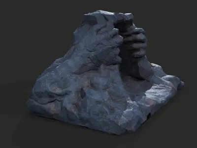 Cave Entrance cliff rock 07 Low-poly 3D model