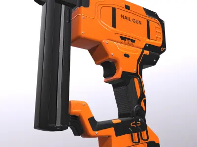 Nail Gun Low Poly Low-poly 3D model