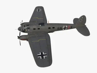 Heinkel He 111 6N-CK Low-poly 3D model