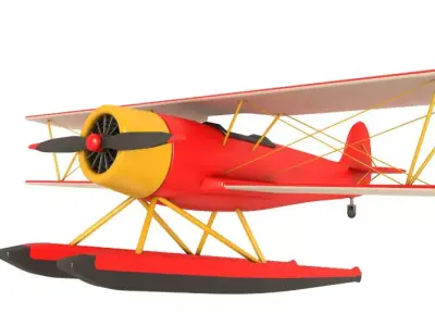 Sea Plane Biplane 3D model