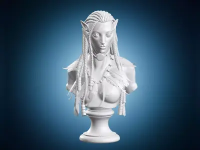 Neytiri Bust Sculpture With Braids 3D print model