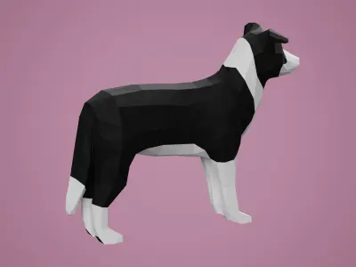Stylized Dog Low-poly 3D model