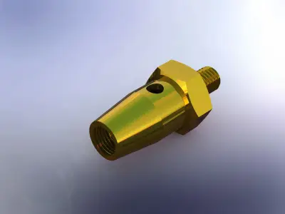 Venturi brass fitting with threaded end Free 3D model