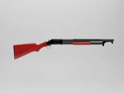Winchester Model 1897 Trench Shot Gun Gaming Asset  3D model
