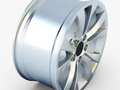 Style 227 wheel silver Mid Poly Low-poly 3D model