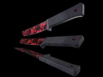 Cold Steel Recon Tanto Red Skull - Knife Low-poly 3D model