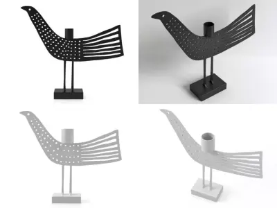 Dotbird bird candle holder 3D model