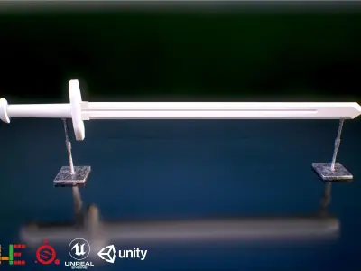 HIE Game Ready Sword D180712 Free low-poly 3D model