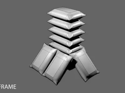 Sandbag Bunker - Towering Hesco 3D model