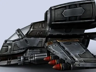 3DRT - Sci-Fi Gunship 2 Low-poly 3D model
