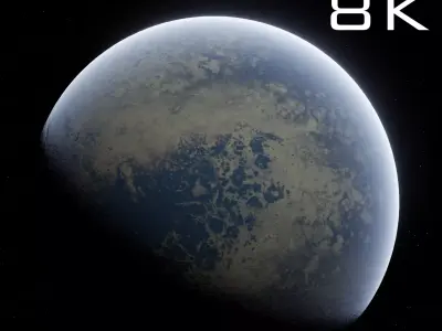 Planet 8K Texture Space Ready to game Low-poly 3D model