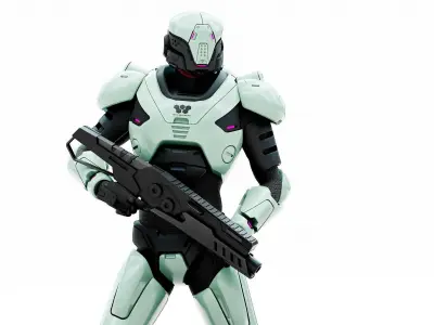 CYBORG SOL-10  Rigged for Unreal Engine - Unity - MIXAMO 3D model