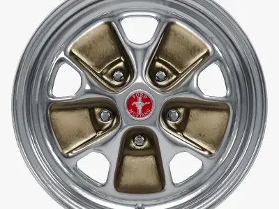 Wheel Styled Steel 1965 Style Low-poly 3D model