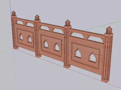 indian jodhpuri stone jali Low-poly 3D model