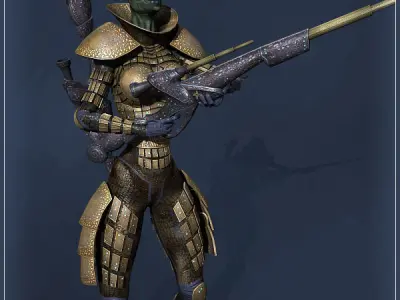 Alien Soldier Low-poly 3D model