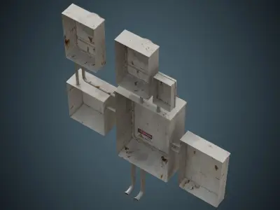 Utility Box 2B Low-poly 3D model