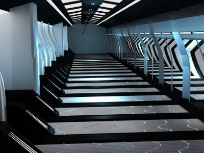 Sci fi corridor 3D model