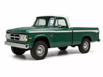Classic 1960s Dodge Power Wagon W100 Pickup Truck 3D model