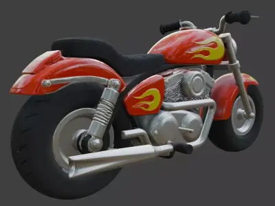 Stylized Cruiser Motorcycle 3D Model 3D model purchase