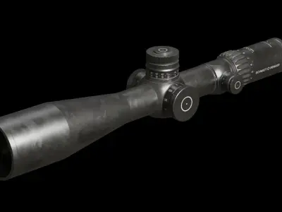 Schmidt And Bender scope with mount Low-poly 3D model