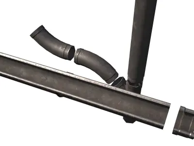 Old Steel Gutter System PBR Low-poly 3D model