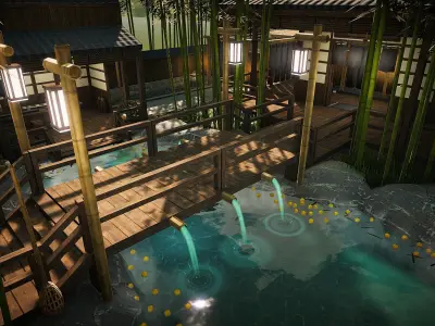 Japanese Modular Low-poly 3D model