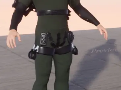 3D Army Character Low-poly 3D model