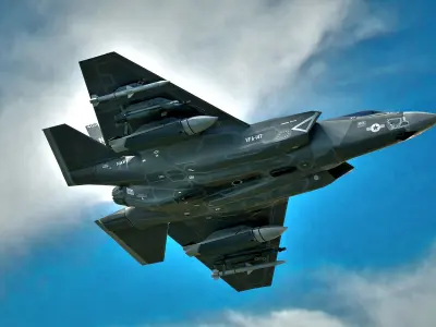 F35C Lightning II -Rigged - with high resolution cocpit Low-poly 3D model