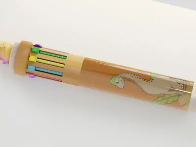 Multicolor Pen Low-poly 3D model