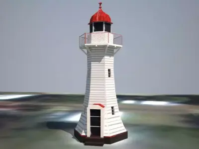 The Old Burnett Heads Lighthouse Low poly 3D model
