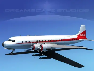 Douglas DC-7C Air Cargo Intl 3D model