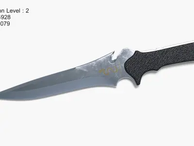 Knife Low-poly 3D model 36