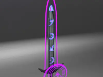 RuneSword sword with lights Free low-poly 3D model