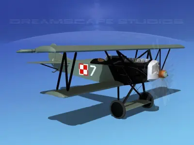 Fokker D-VII V14 Poland 3D model