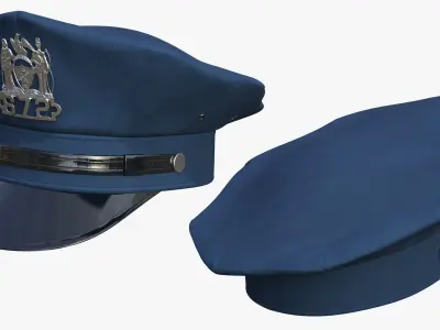 African American NYPD Police Officer T-Pose Fur 3D model