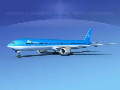 Boeing 777-300 KLM 3D model