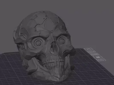 Cyberpunk Skull Helmet  STL and 3MF  3dprint 3D print model