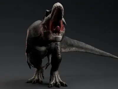 Dinosaur Tyrannosaurus Rex Stan Unity Project Low-poly 3D model