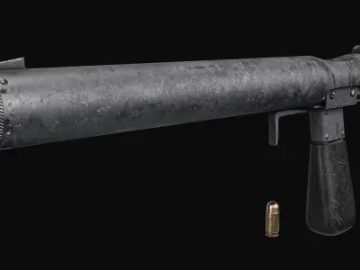 Welrod Mk II Suppressed Pistol Low-poly 3D model