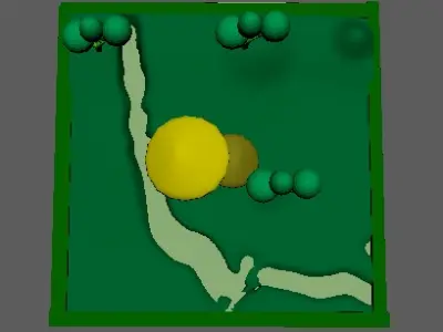 A small environment Low-poly 3D model