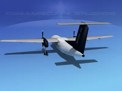 Dehaviland DHC-8 100 Boston Air 3D model